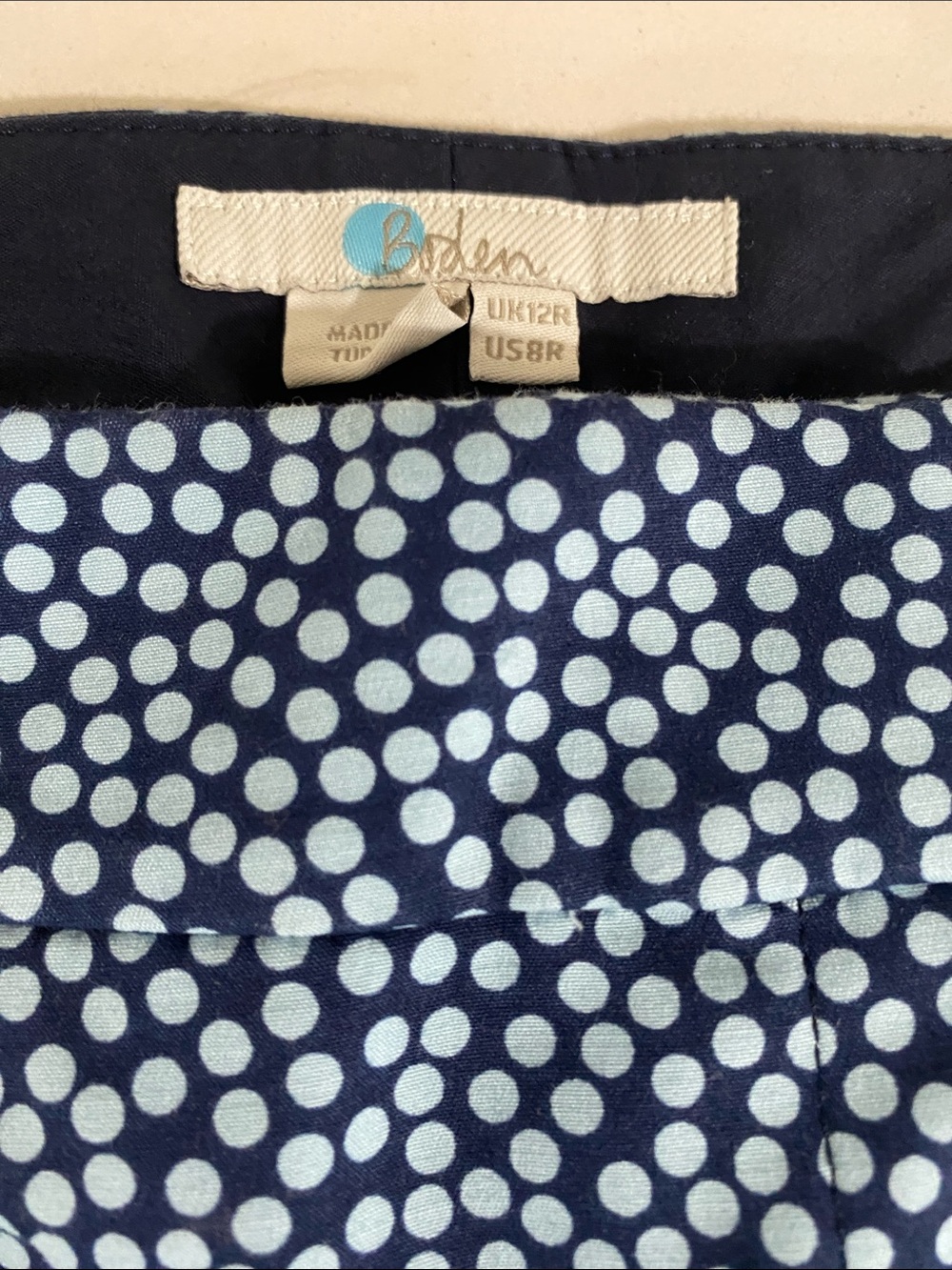 Boden Navy with Light Blue Polka Dot Pants